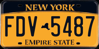 NY license plate FDV5487