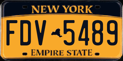 NY license plate FDV5489