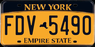 NY license plate FDV5490
