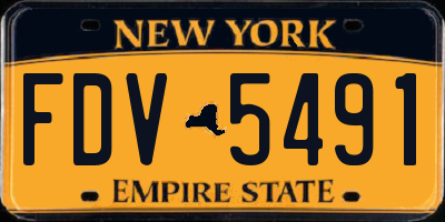 NY license plate FDV5491