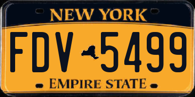 NY license plate FDV5499