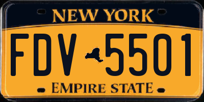 NY license plate FDV5501