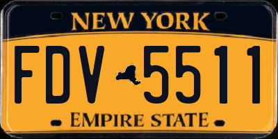 NY license plate FDV5511