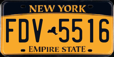 NY license plate FDV5516