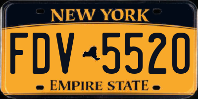 NY license plate FDV5520