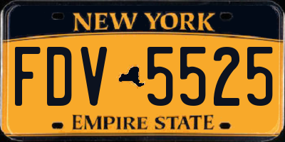 NY license plate FDV5525