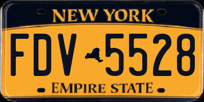 NY license plate FDV5528