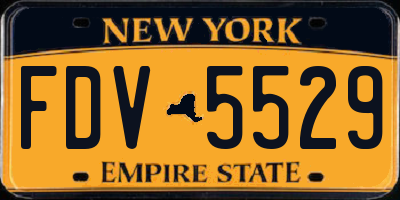 NY license plate FDV5529