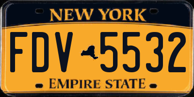 NY license plate FDV5532