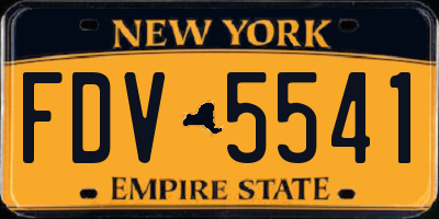 NY license plate FDV5541