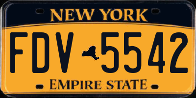 NY license plate FDV5542