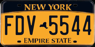 NY license plate FDV5544