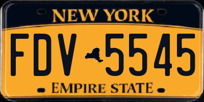 NY license plate FDV5545