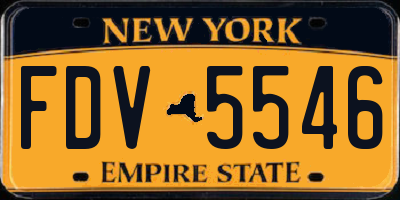 NY license plate FDV5546