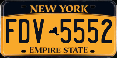 NY license plate FDV5552