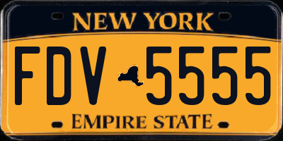 NY license plate FDV5555