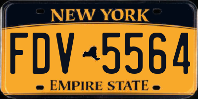 NY license plate FDV5564