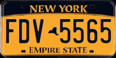 NY license plate FDV5565