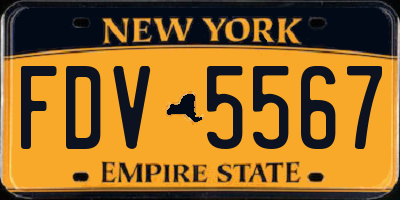 NY license plate FDV5567