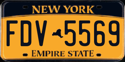 NY license plate FDV5569
