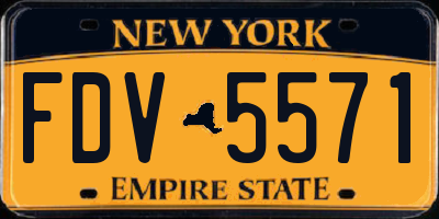 NY license plate FDV5571