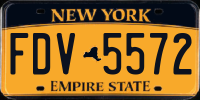 NY license plate FDV5572