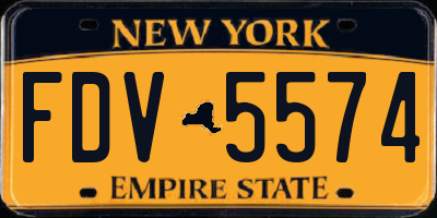 NY license plate FDV5574