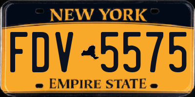 NY license plate FDV5575