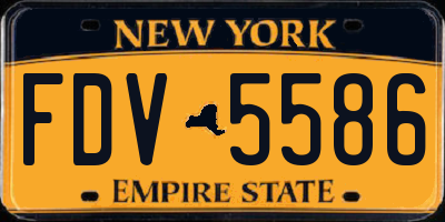 NY license plate FDV5586