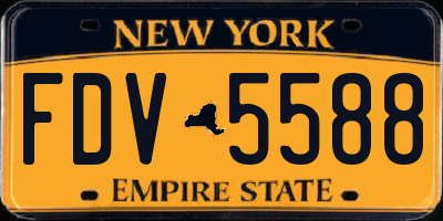NY license plate FDV5588