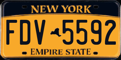 NY license plate FDV5592