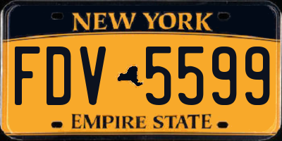 NY license plate FDV5599