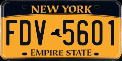 NY license plate FDV5601