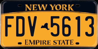 NY license plate FDV5613