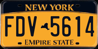NY license plate FDV5614