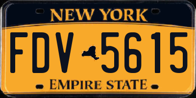 NY license plate FDV5615