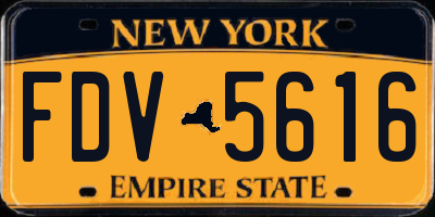 NY license plate FDV5616