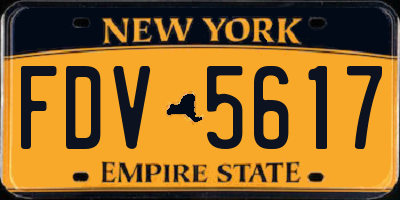 NY license plate FDV5617
