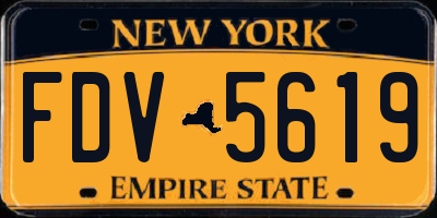 NY license plate FDV5619