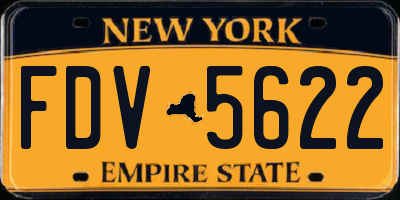 NY license plate FDV5622