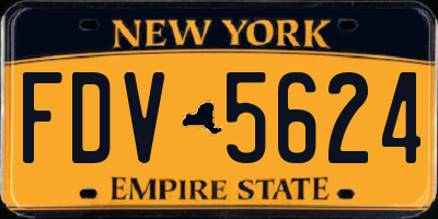 NY license plate FDV5624