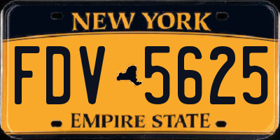 NY license plate FDV5625
