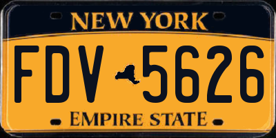 NY license plate FDV5626