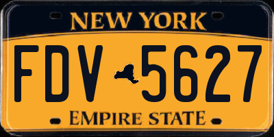 NY license plate FDV5627