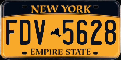 NY license plate FDV5628
