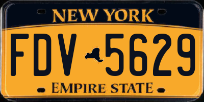 NY license plate FDV5629