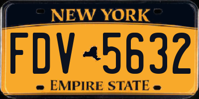NY license plate FDV5632
