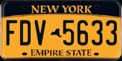 NY license plate FDV5633