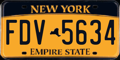 NY license plate FDV5634