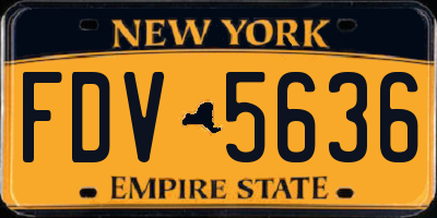 NY license plate FDV5636